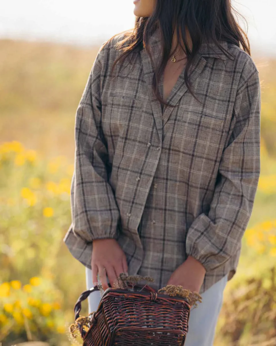 Harly Jae House Blouse (Brown Plaid) - Image 10