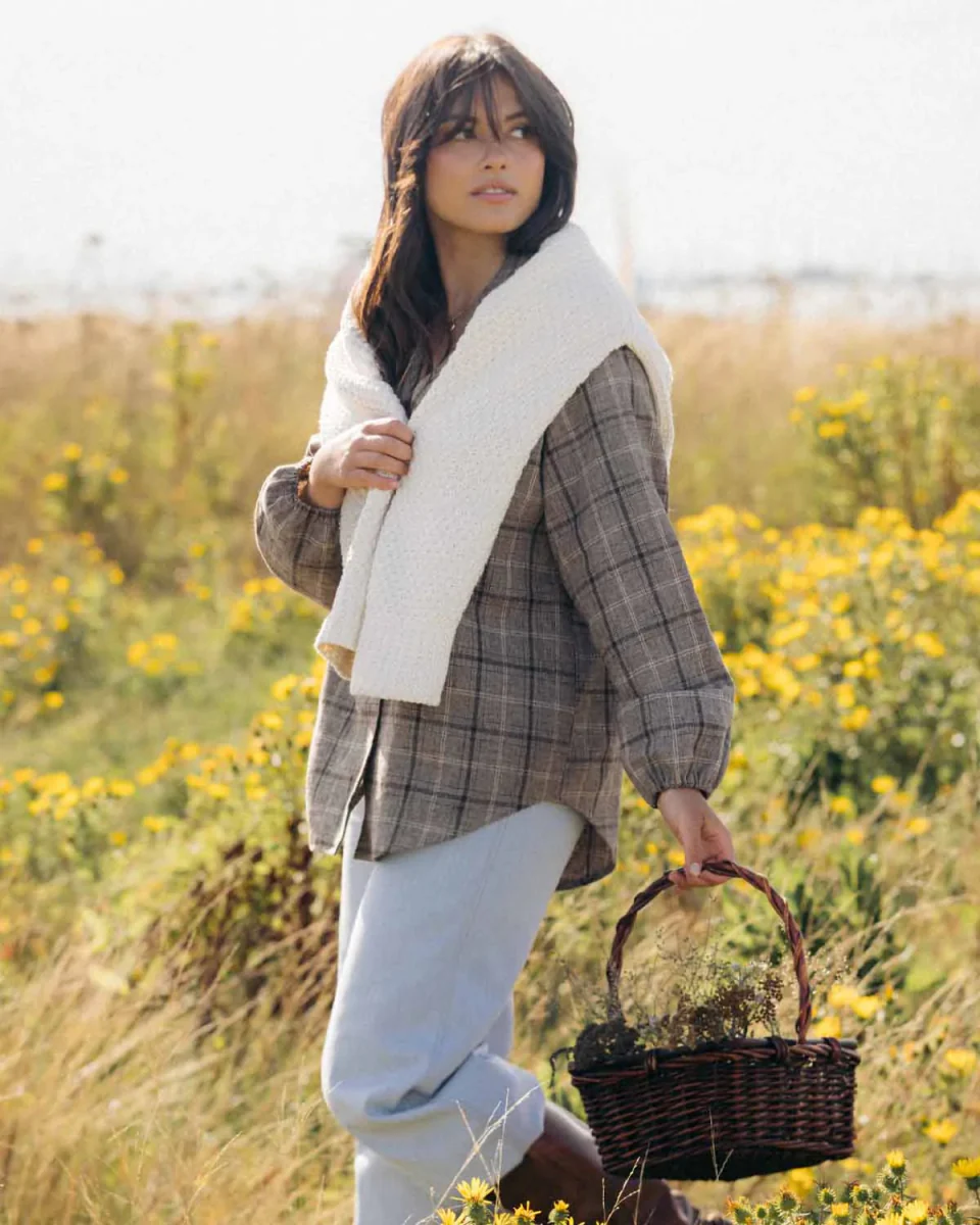 Harly Jae House Blouse (Brown Plaid) - Image 16