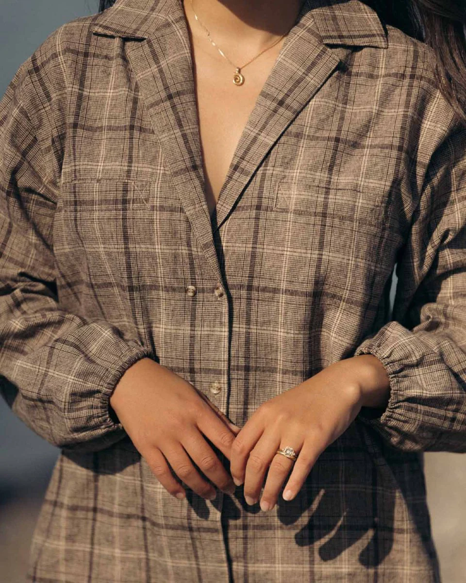 Harly Jae House Blouse (Brown Plaid) - Image 8