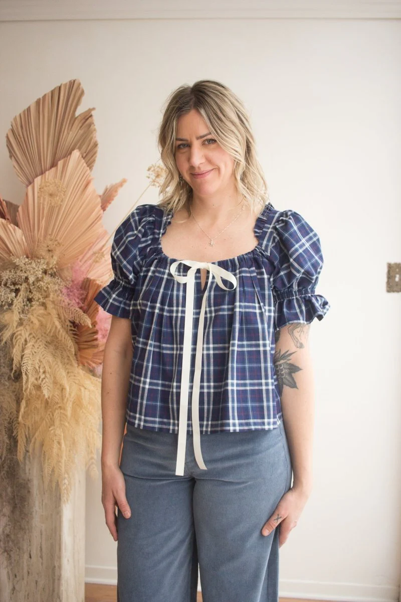 Harly Jae Juliette Blouse (Mariner Plaid)