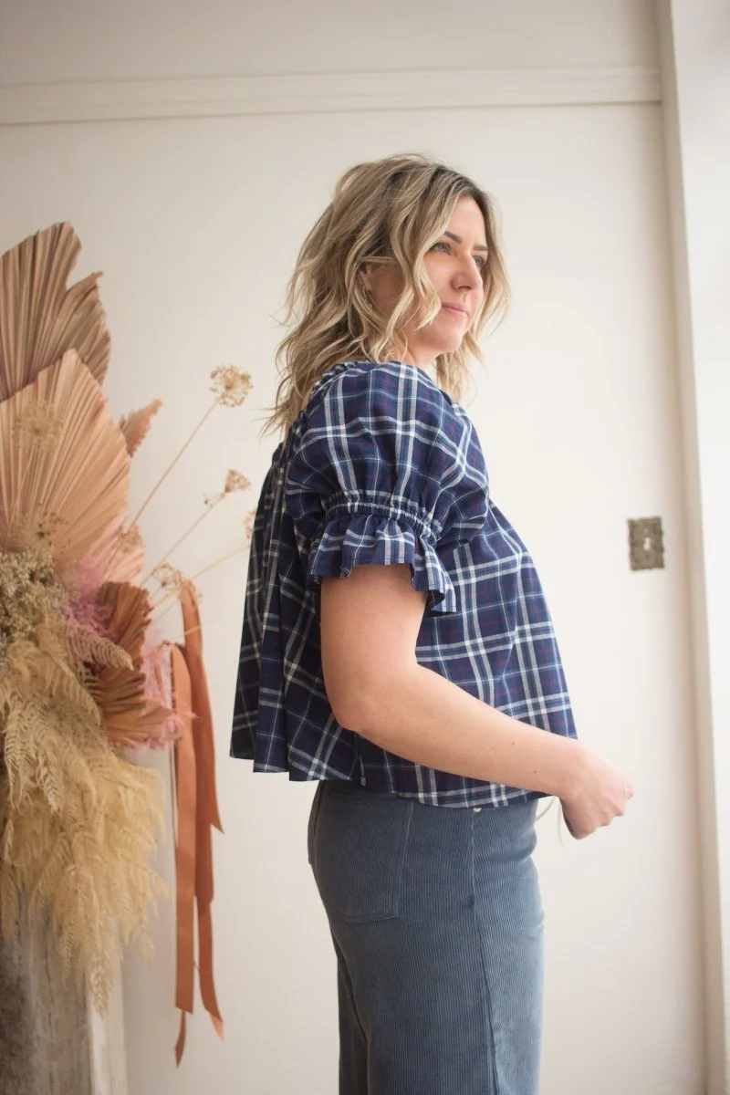 Harly Jae Juliette Blouse (Mariner Plaid) - Image 2