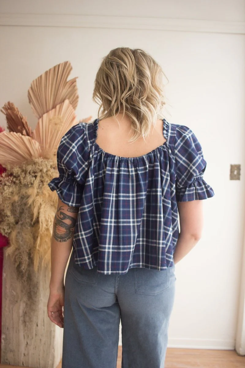 Harly Jae Juliette Blouse (Mariner Plaid) - Image 3