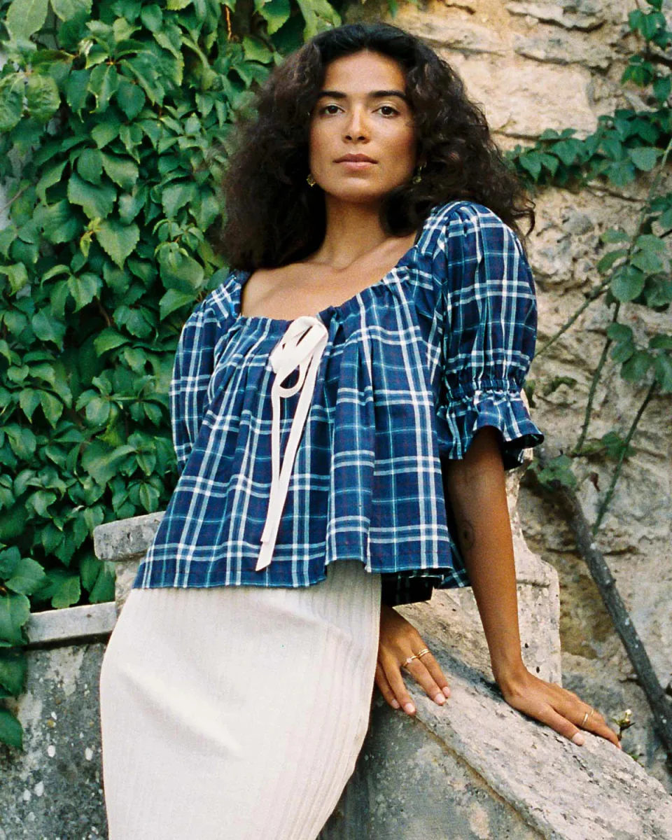 Harly Jae Juliette Blouse (Mariner Plaid) - Image 4