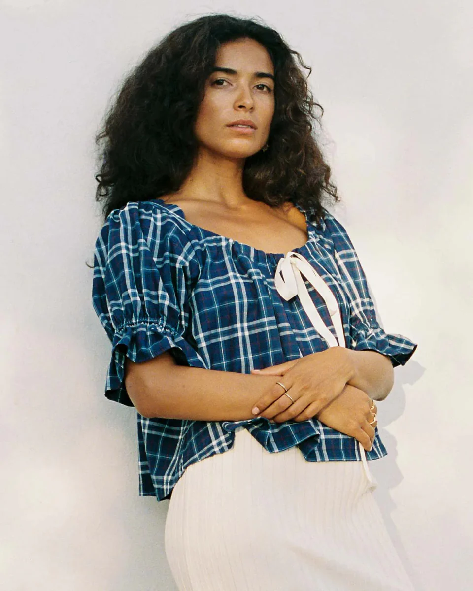 Harly Jae Juliette Blouse (Mariner Plaid) - Image 5