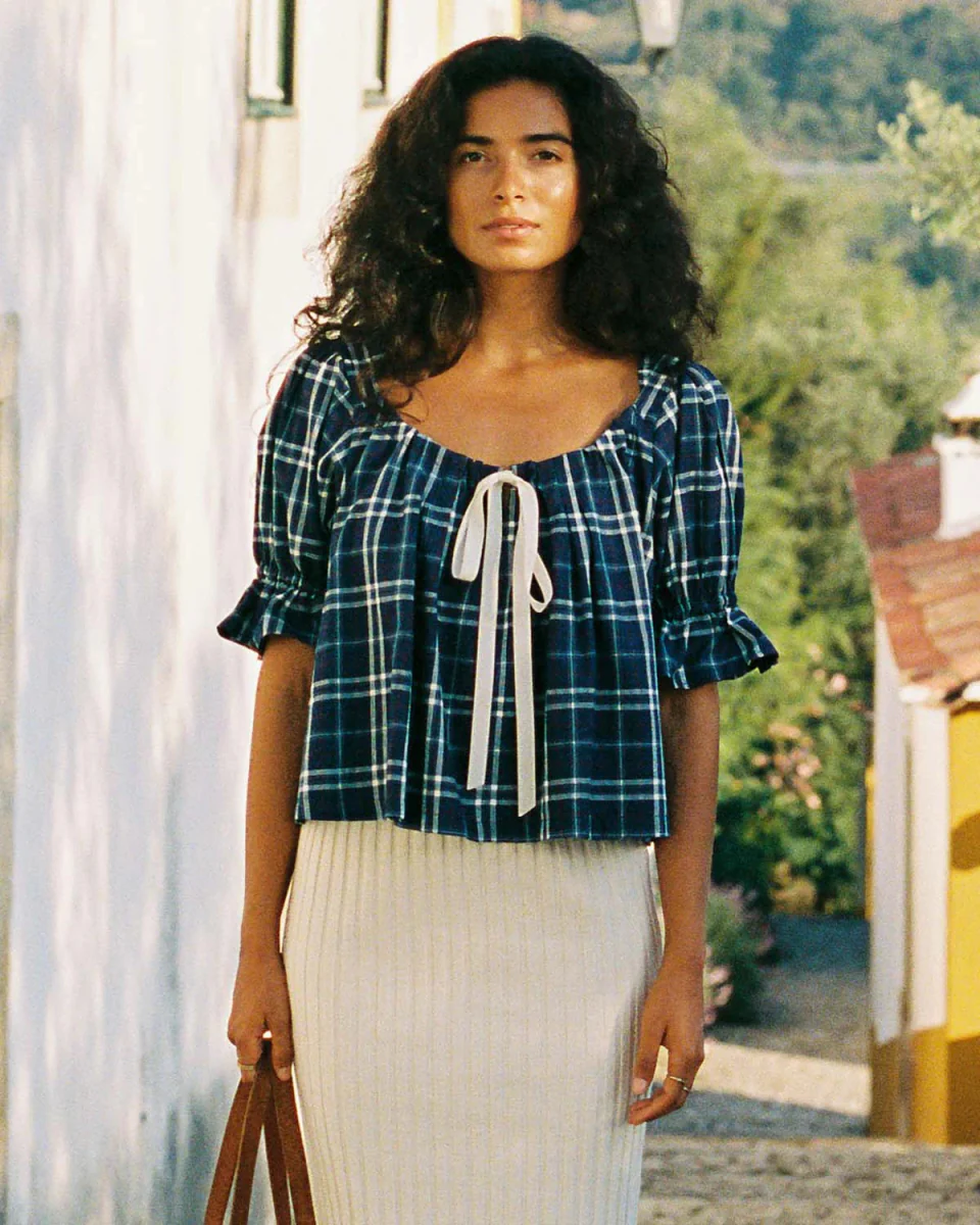 Harly Jae Juliette Blouse (Mariner Plaid) - Image 6
