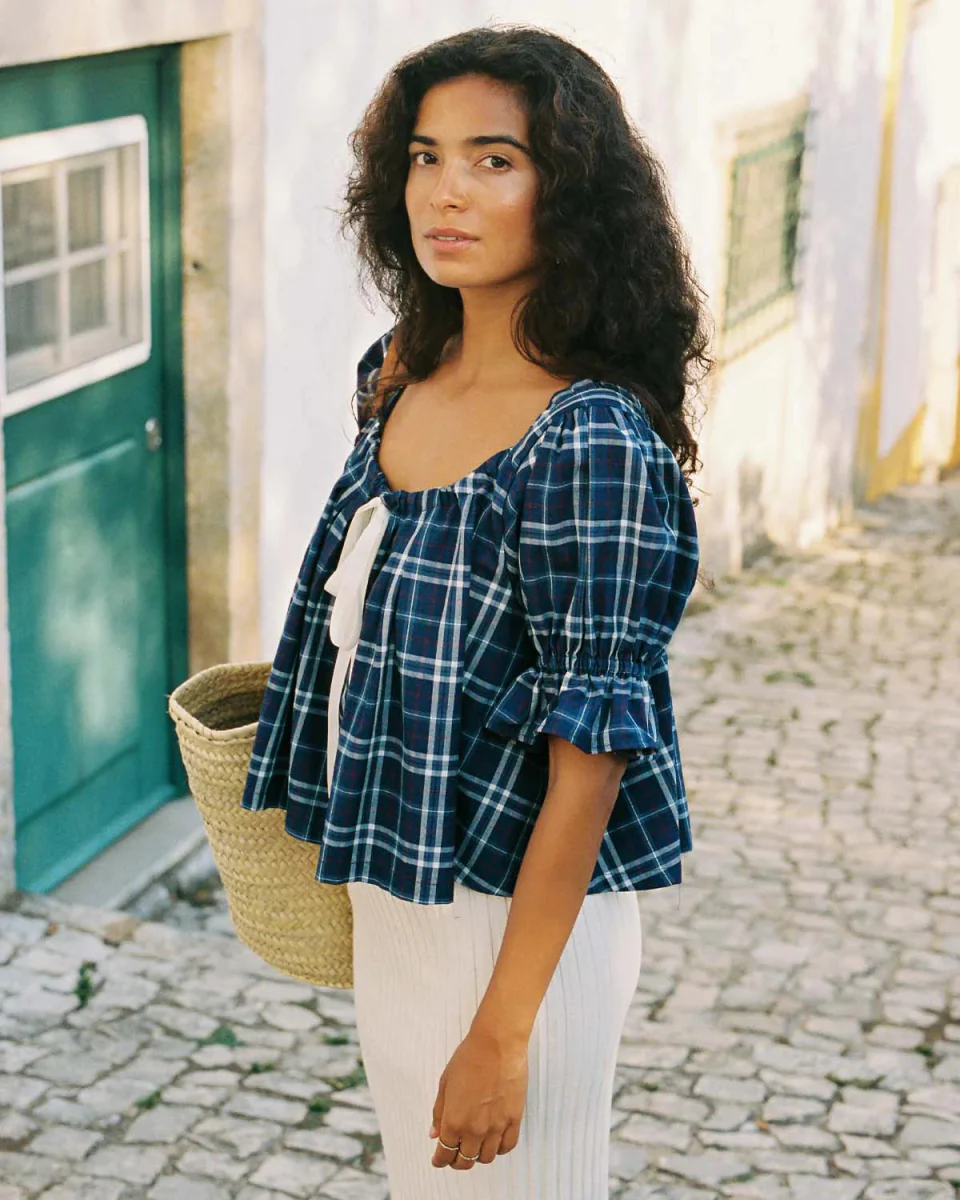 Harly Jae Juliette Blouse (Mariner Plaid) - Image 7