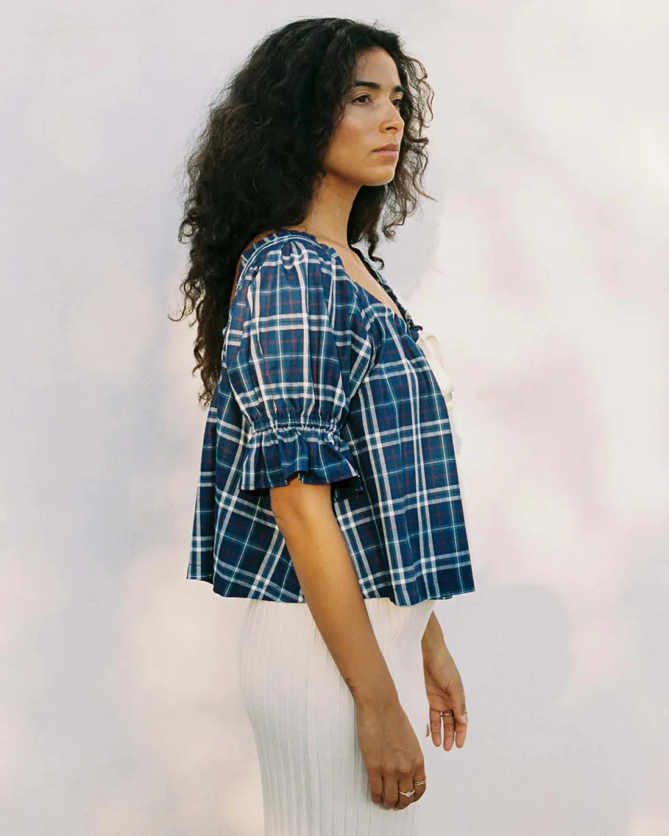 Harly Jae Juliette Blouse (Mariner Plaid) - Image 8