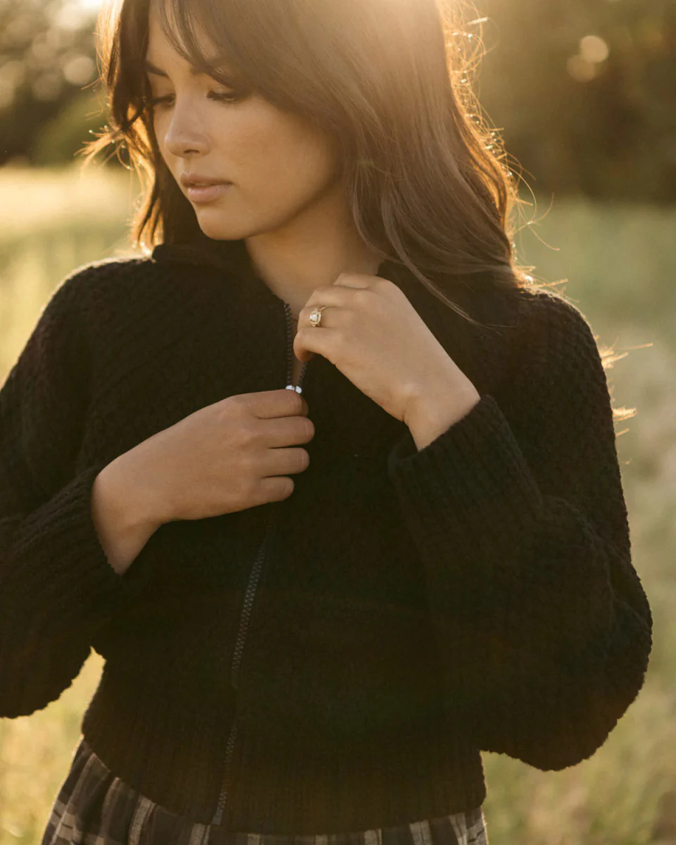 Harly Jae Meadow Zip Cardigan (Black) - Image 5