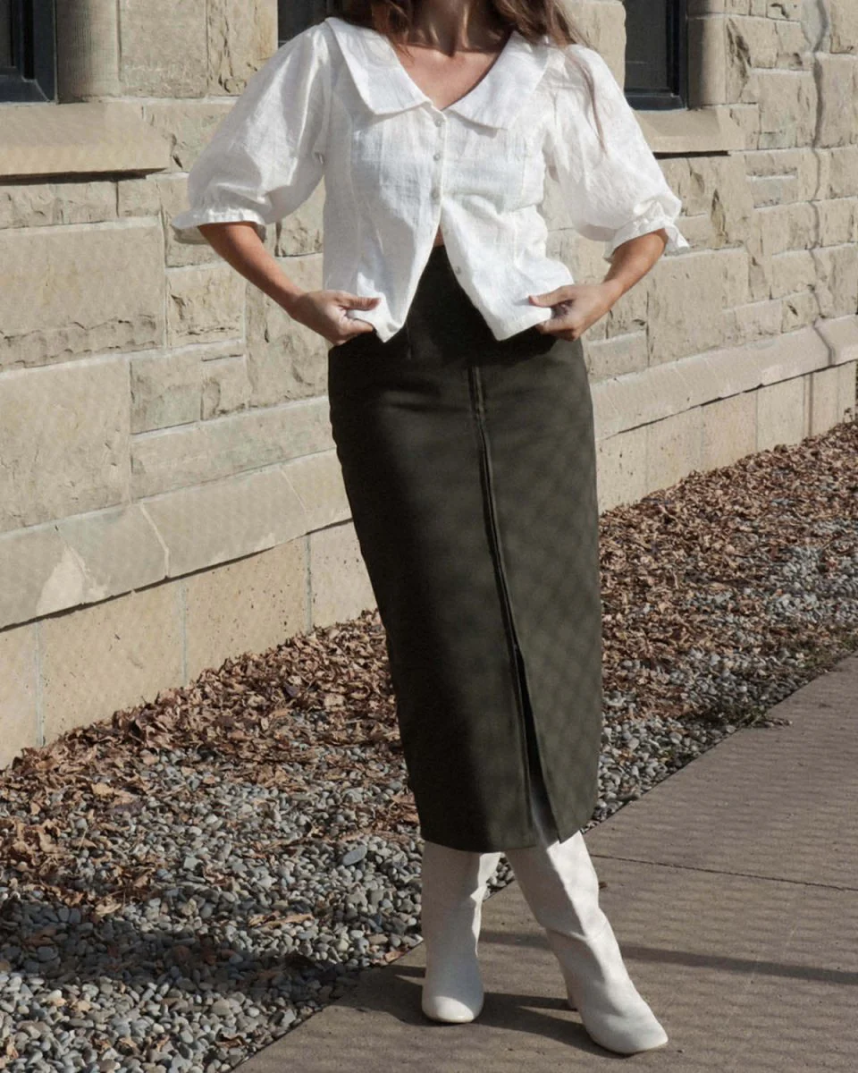 Harly Jae Zipper Skirt (Olive) - Image 3