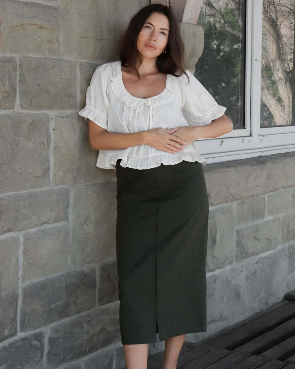 Harly Jae Zipper Skirt (Olive) - Image 4
