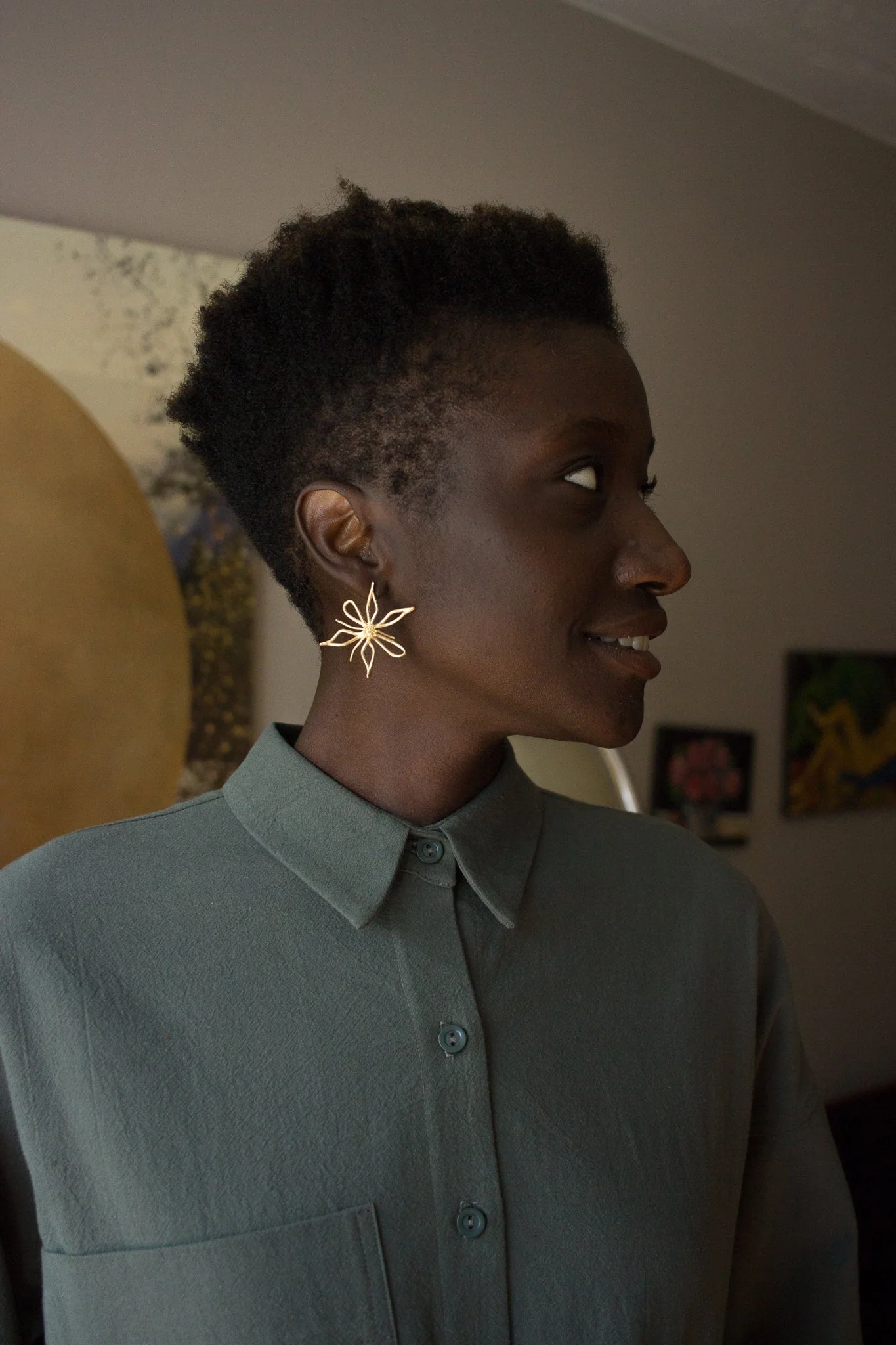 Hawkly Bloom Earrings (Silver or Bronze) - Image 2