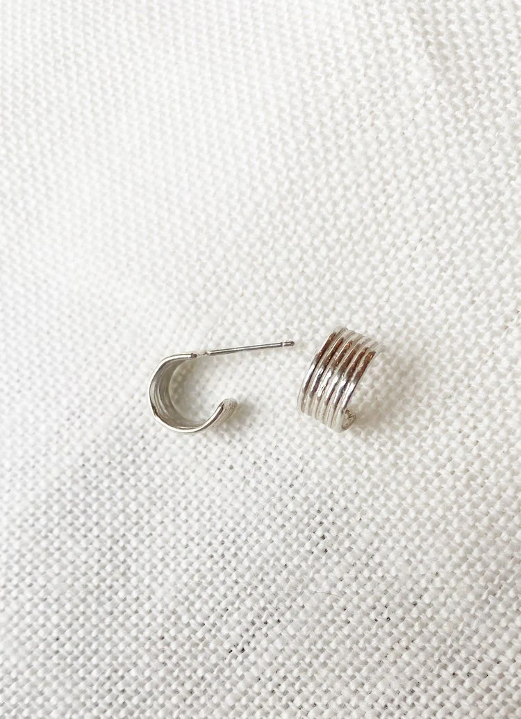 Hawkly Linear Mini Hoops (Bronze or Silver)