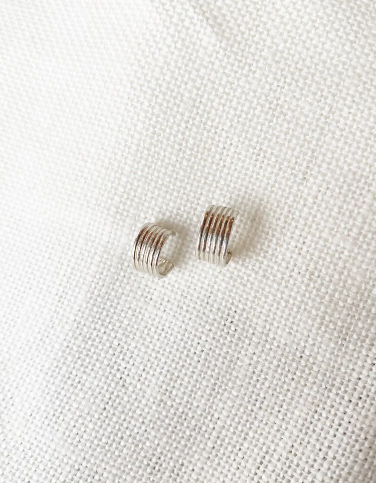 Hawkly Linear Mini Hoops (Bronze or Silver) - Image 5