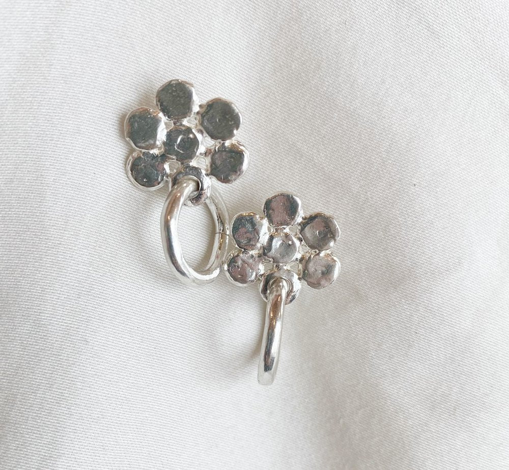 Hawkly Mini Blossom Earrings (Silver or Bronze) - Image 2