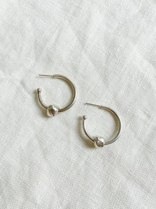 Hawkly Pebble Hoops (Bronze or Silver) - Image 3