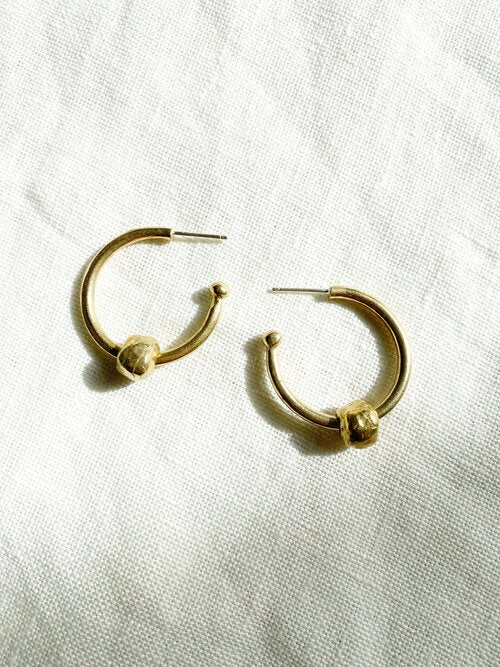 Hawkly Pebble Hoops (Bronze or Silver) - Image 5
