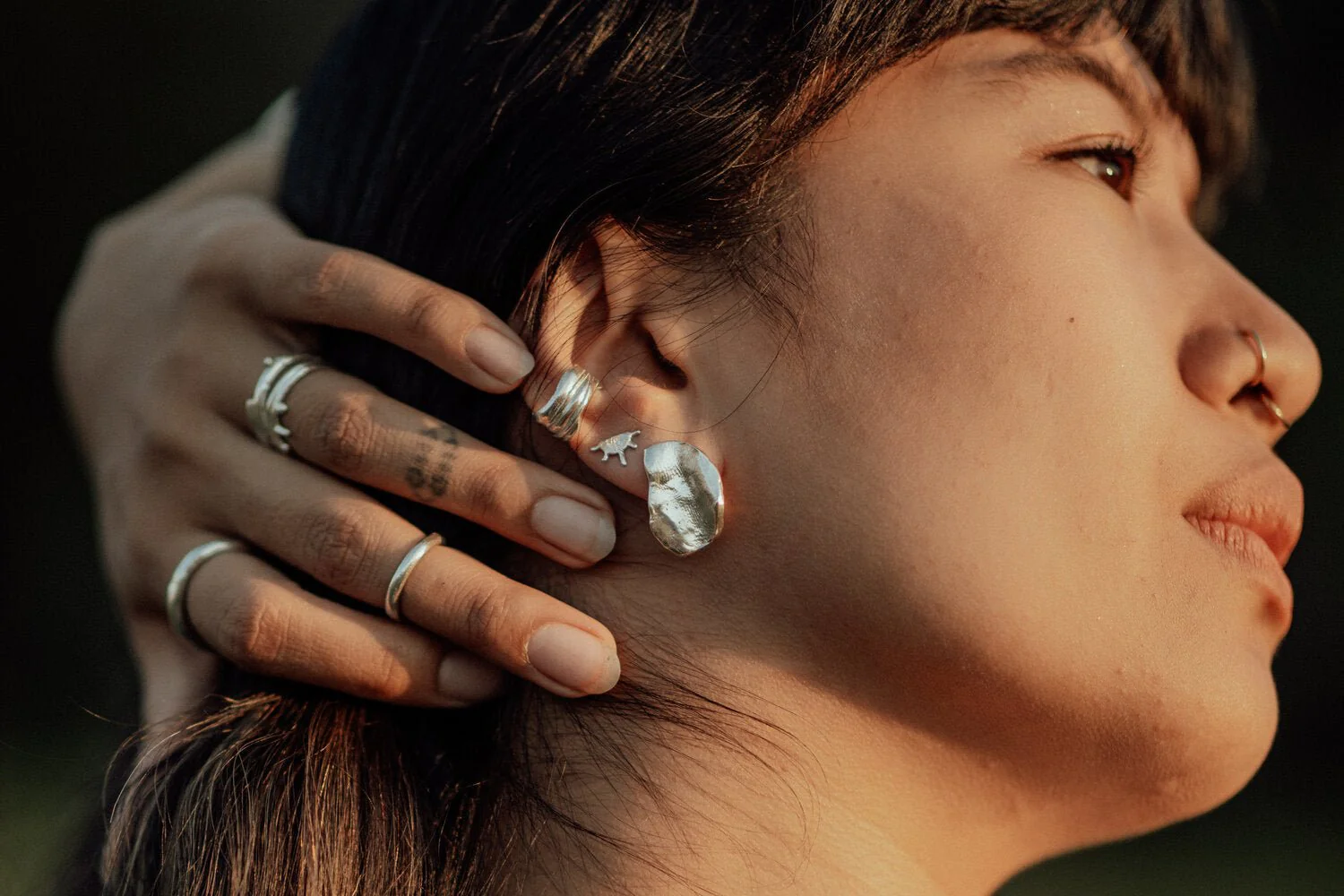 Hawkly Reflection Earrings (Silver or Bronze) - Image 4