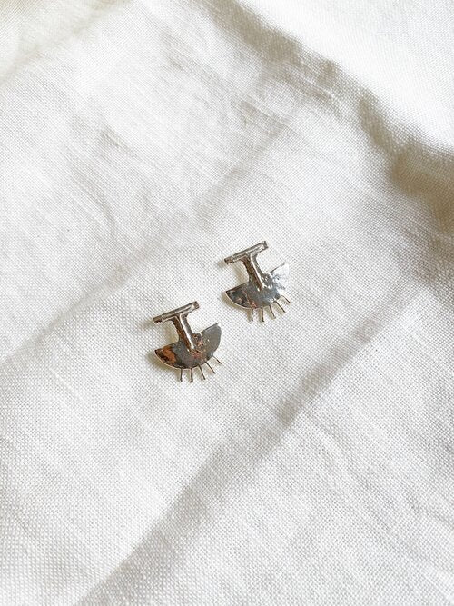 Hawkly Shield Earrings (Silver or Bronze) - Image 3