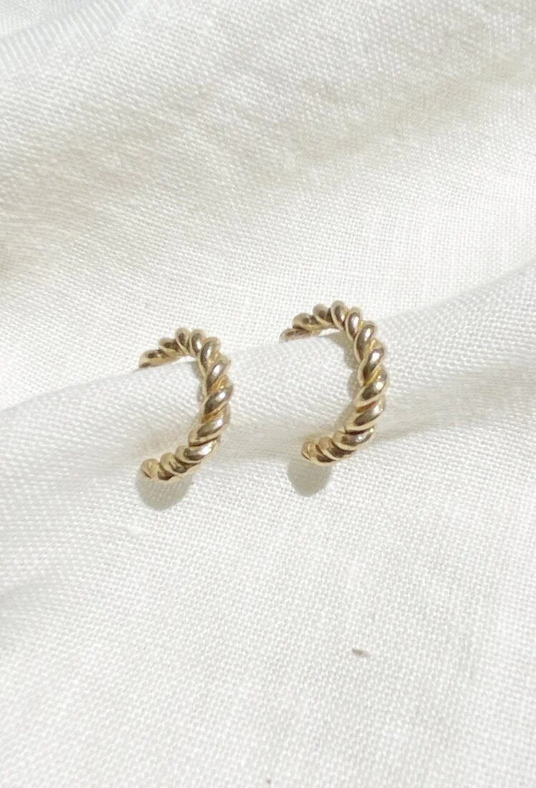Hawkly Spiral Hoops (Bronze or Silver) - Image 2