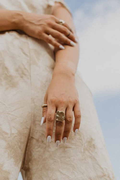 Hawkly Square Medallion Ring (Bronze or Silver) - Image 3