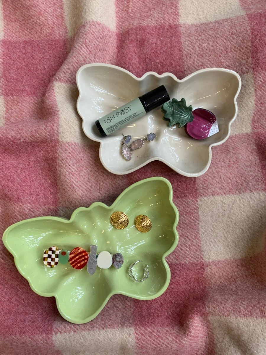 High Noon Ceramics Butterfly Catchall (Cream or Green) - Image 2