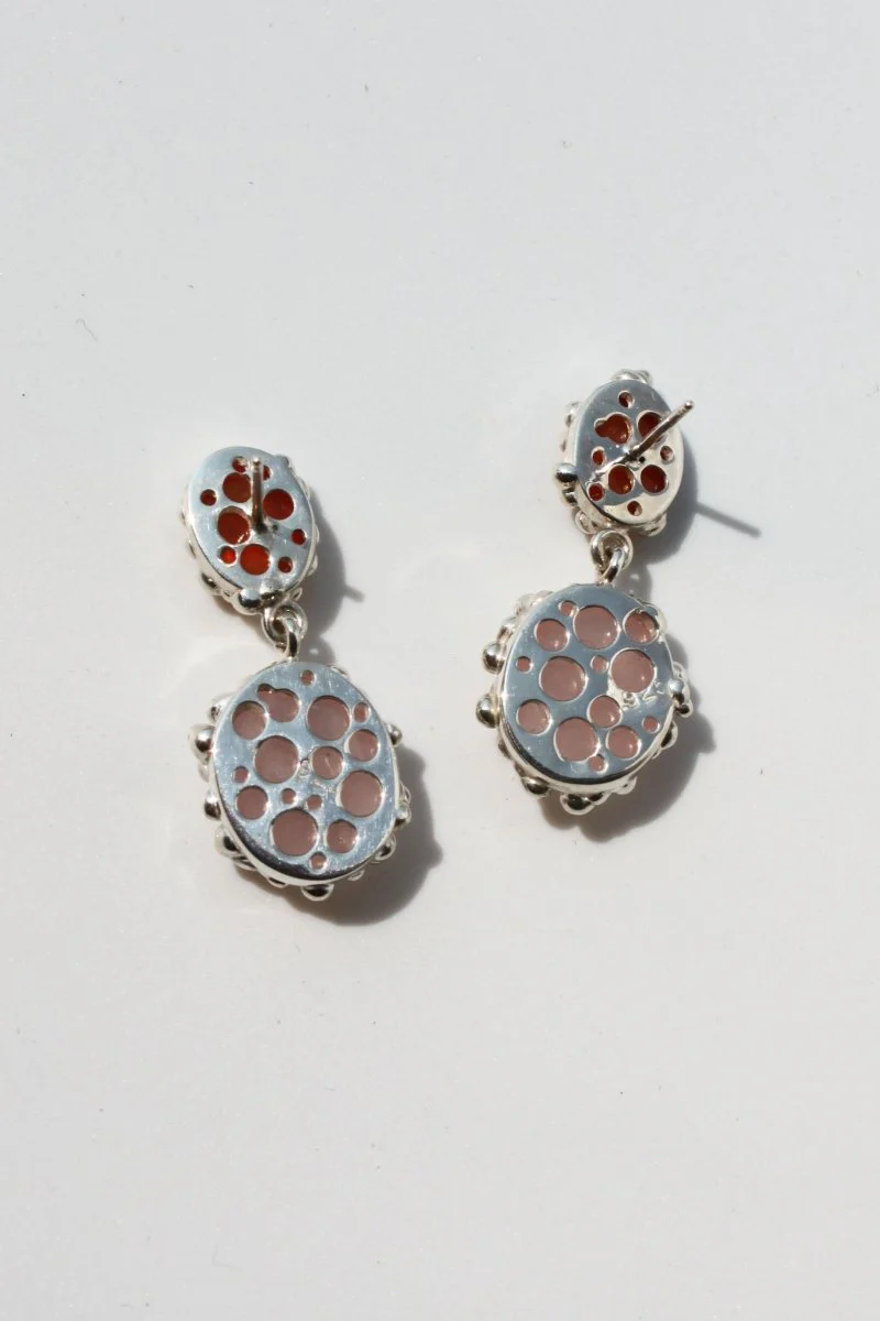 House of Hudson Blobby Carnelian and Rose Quartz Earrings - Image 3