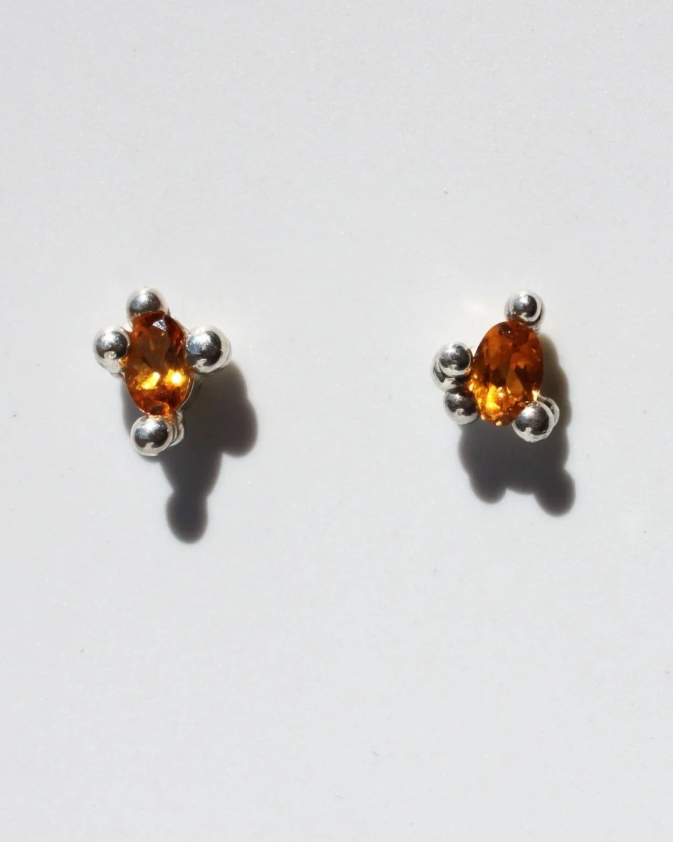 House of Hudson Citrine Droplet Studs