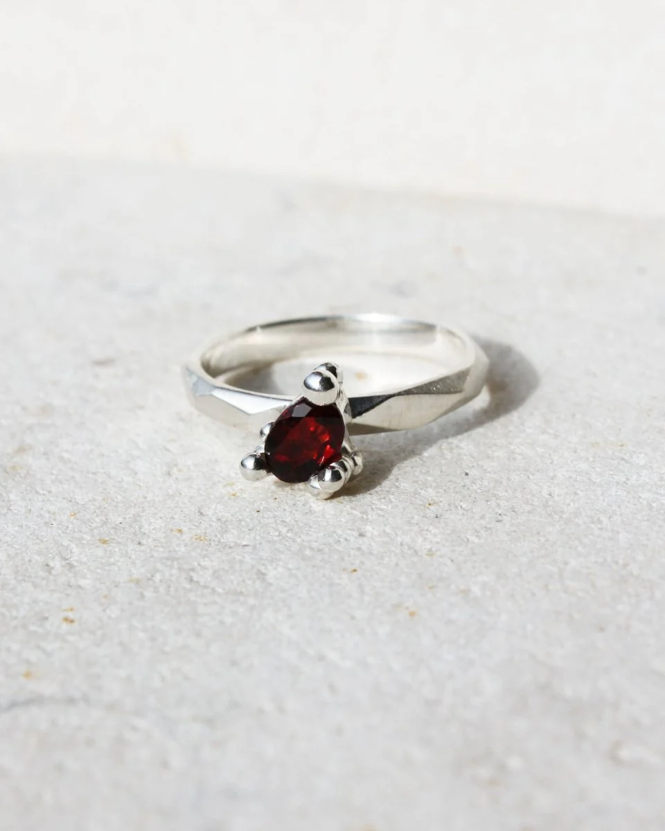 House of Hudson Garnet Droplet Ring