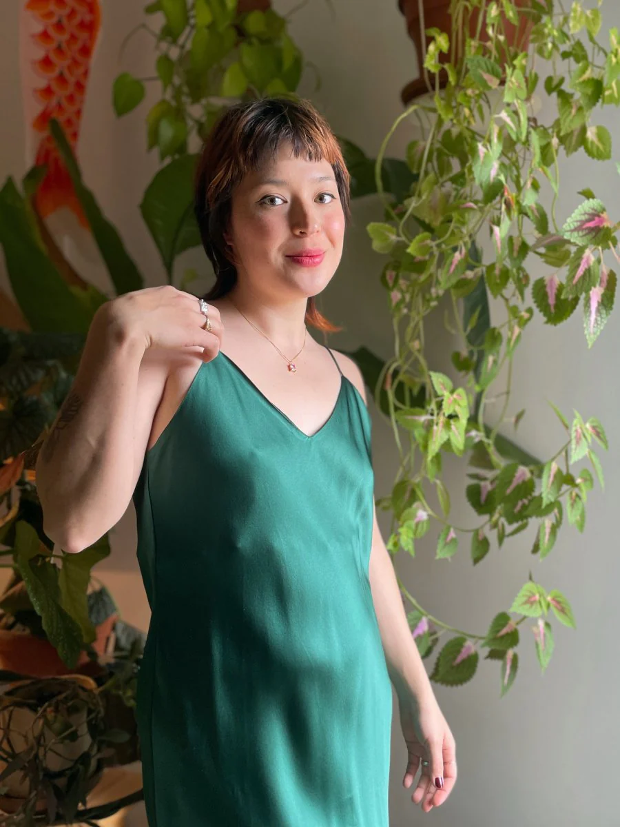 Jacoba Jane Classic Silk Satin Slip Dress (Evergreen) - Image 8