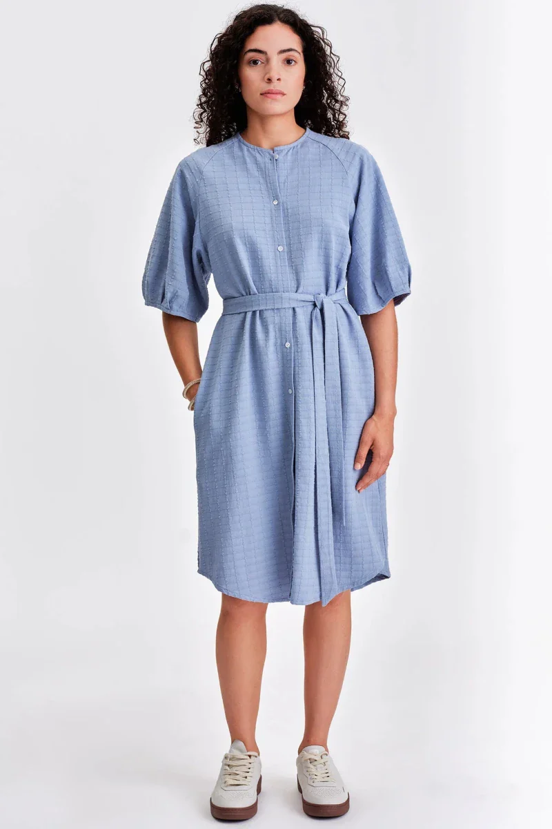 Jennifer Glasgow Cardinal Button-Up Dress (Sky Blue)