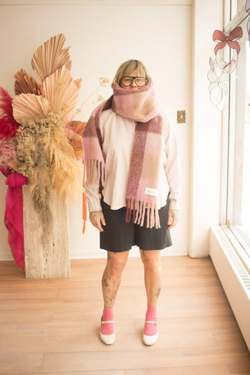 Valerie C. Oversized Shirt (White Pink)