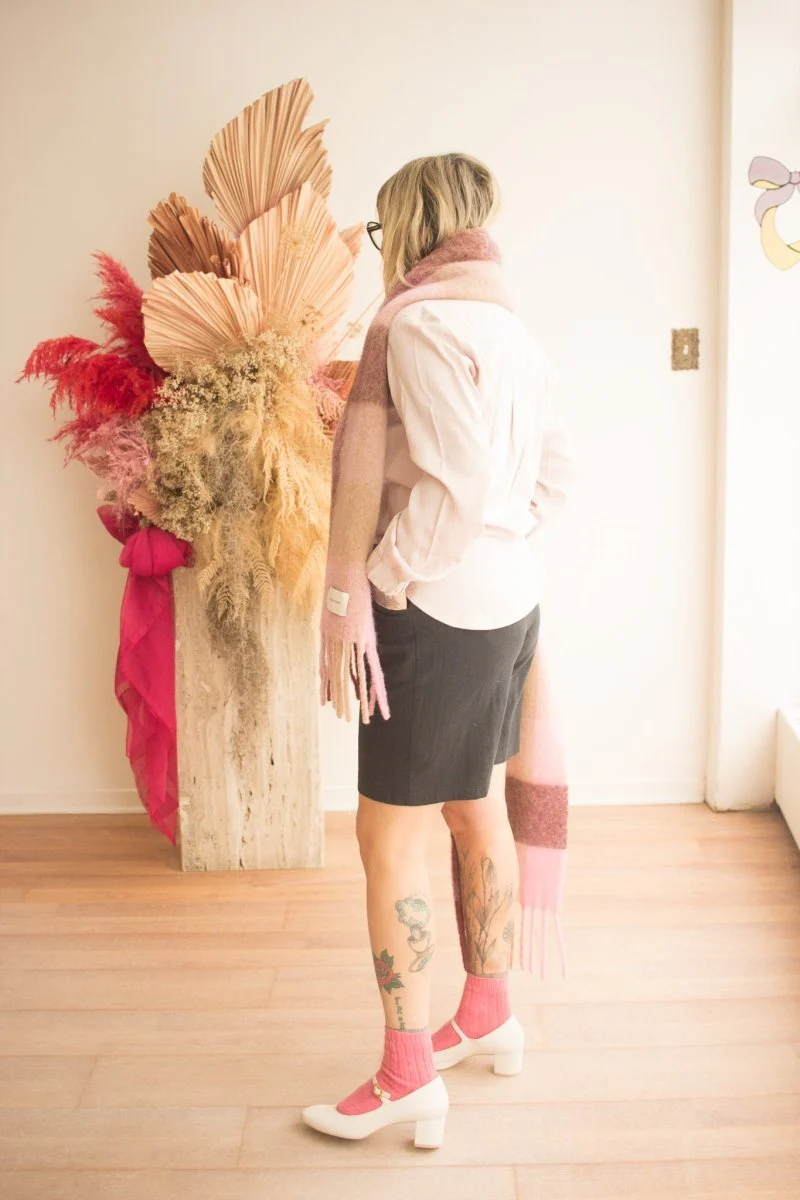 Valerie C. Oversized Shirt (White Pink) - Image 4