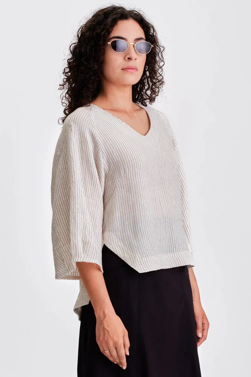 Jennifer Glasgow Perseus Top (Ivory Stripe) - Image 4