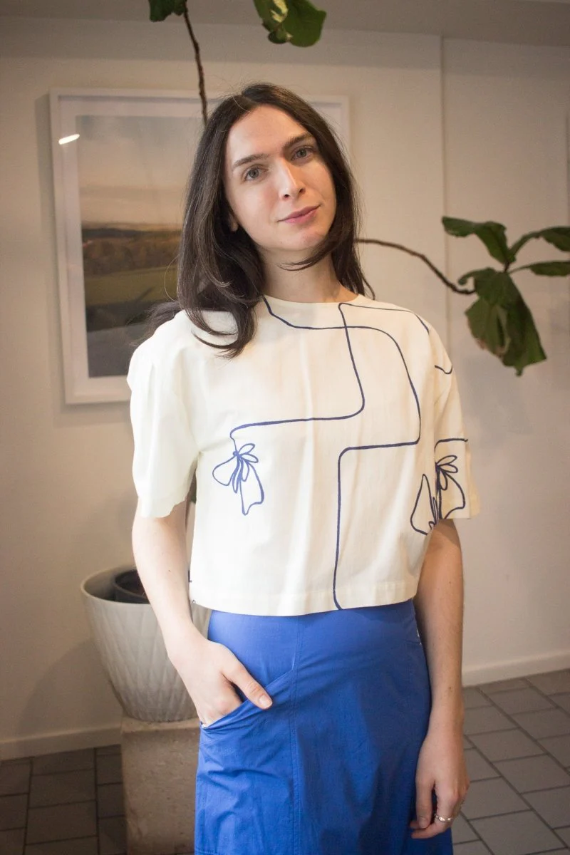 Jennifer Glasgow Volans Fluted Skirt (Sapphire) - Image 3