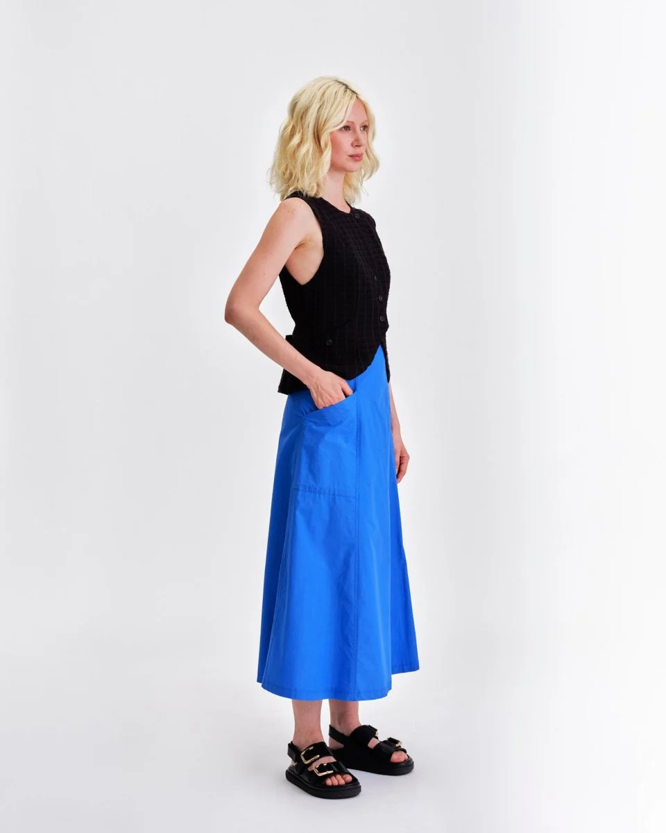 Jennifer Glasgow Volans Fluted Skirt (Sapphire) - Image 6