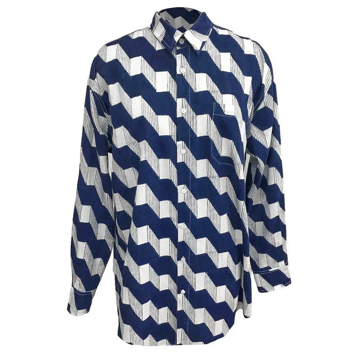Kate Austin Designs Claude Shirt (Navy Zigzag) - Image 6