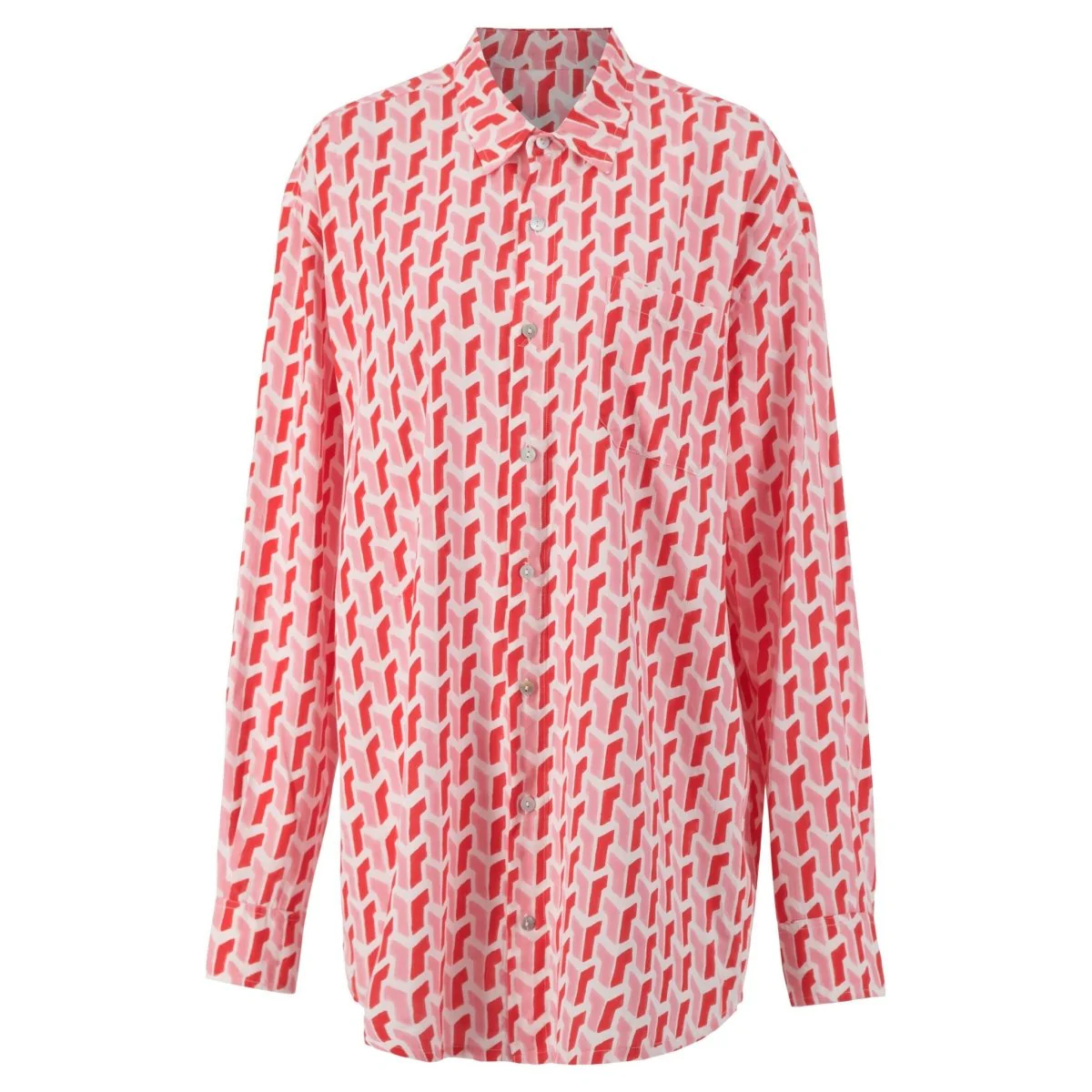 Kate Austin Designs Claude Shirt (Pink and Red Chevron) - Image 4