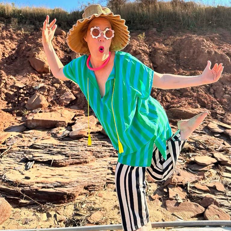 Kate Austin Designs Daphne Kaftan (Garden Cabana Stripe) - Image 3