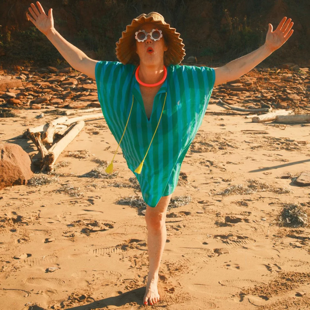 Kate Austin Designs Daphne Kaftan (Garden Cabana Stripe) - Image 4