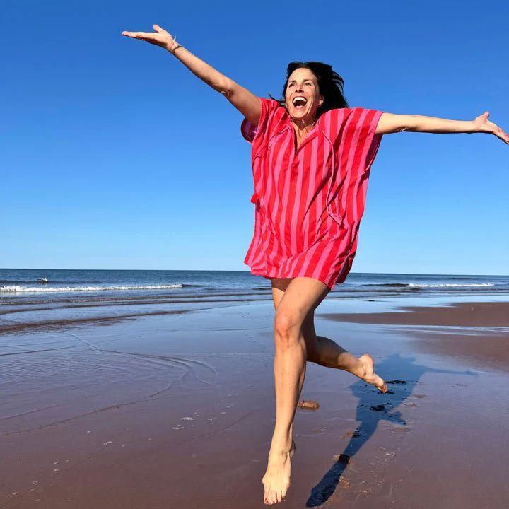 Kate Austin Designs Daphne Kaftan (Pink/Red Cabana Stripe) - Image 2