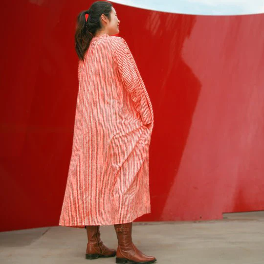 Kate Austin Designs Georgia Dress (Red and Sand Stripe) - Image 5