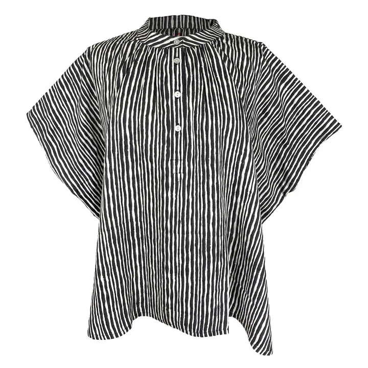 Kate Austin Designs Marina Top (Black/White Wavy Print) - Image 10