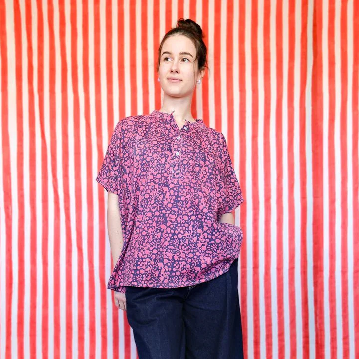 Kate Austin Designs Marina Top (Navy/Pink Jasmine) - Image 3