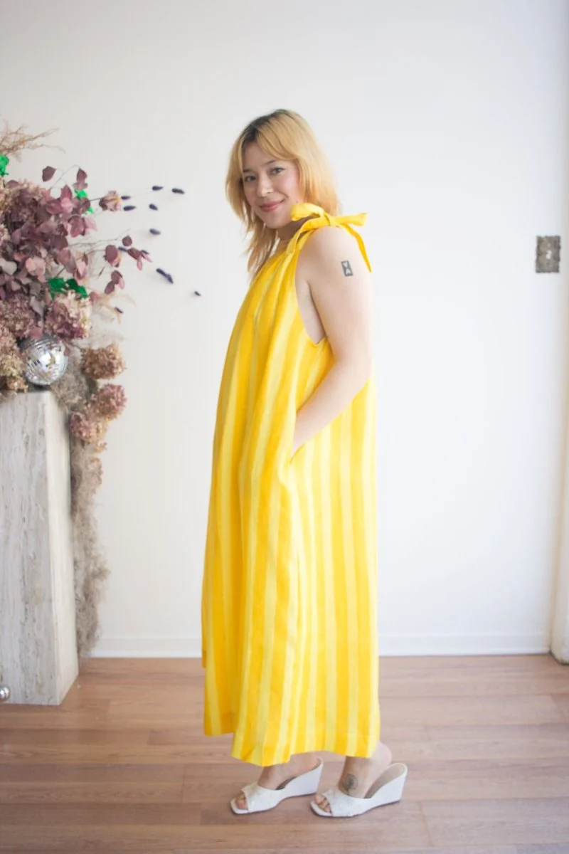 Kate Austin Designs Maxi Mimi Dress (Sunflower Cabana Stripe)