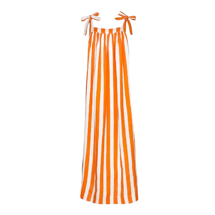 Kate Austin Designs Maxi Mimi Dress (Tangerine Cabana Stripe)