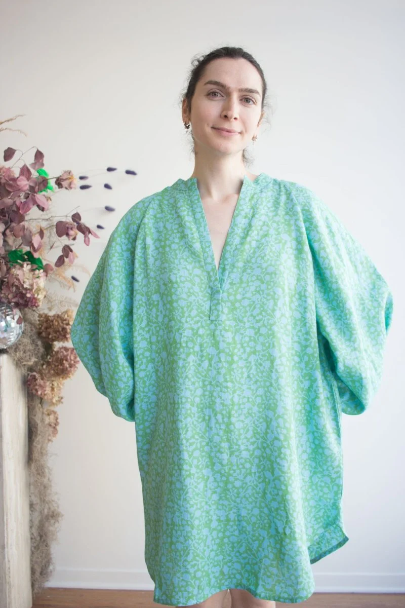 Kate Austin Designs Meret Linen Dress (Aqua Jasmine)