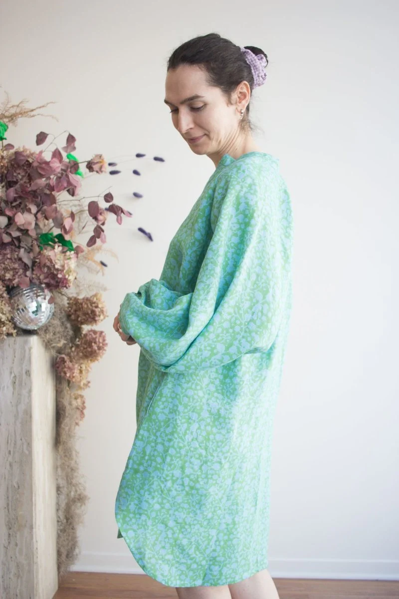 Kate Austin Designs Meret Linen Dress (Aqua Jasmine) - Image 2