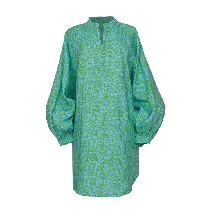 Kate Austin Designs Meret Linen Dress (Aqua Jasmine) - Image 8