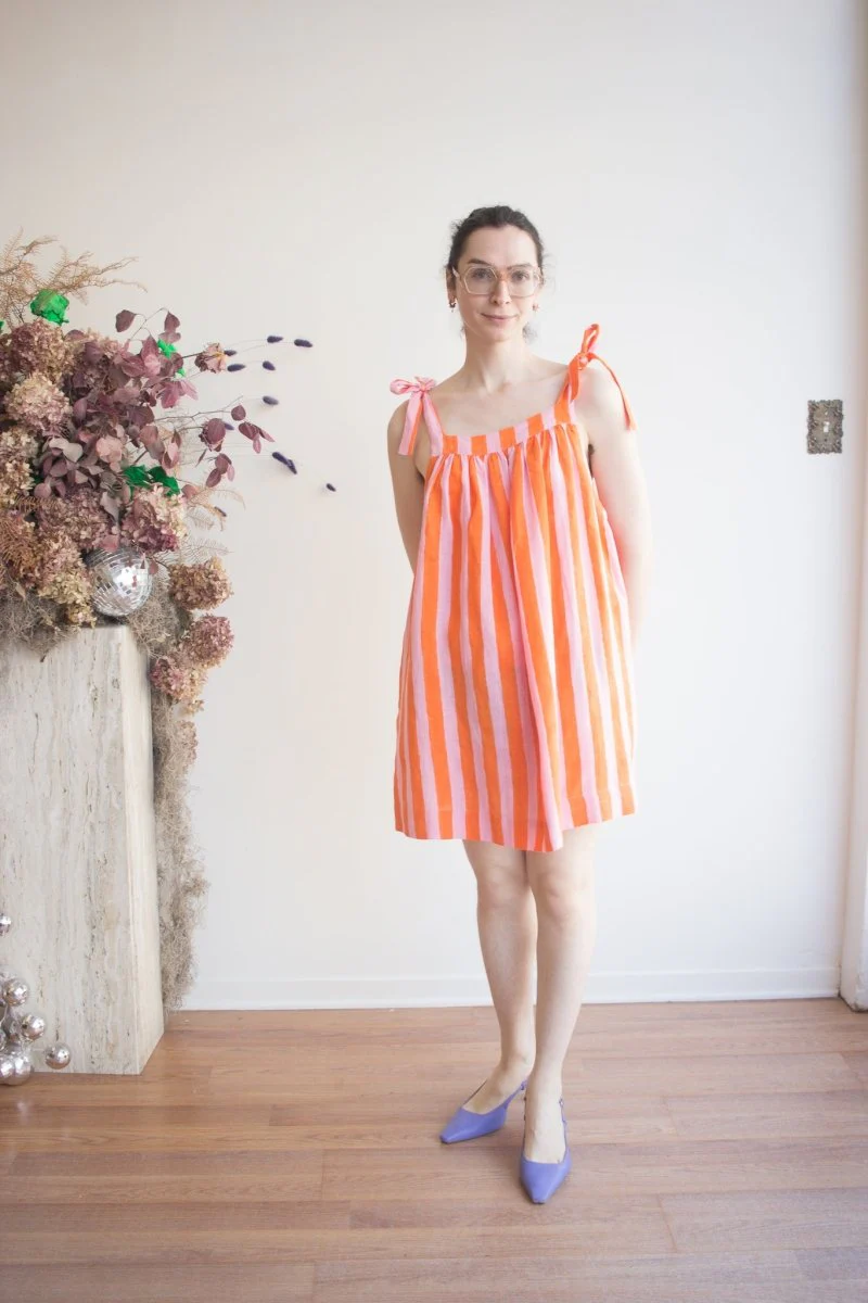 Kate Austin Designs Mimi Dress (Sorbet Cabana Stripe) - Image 3