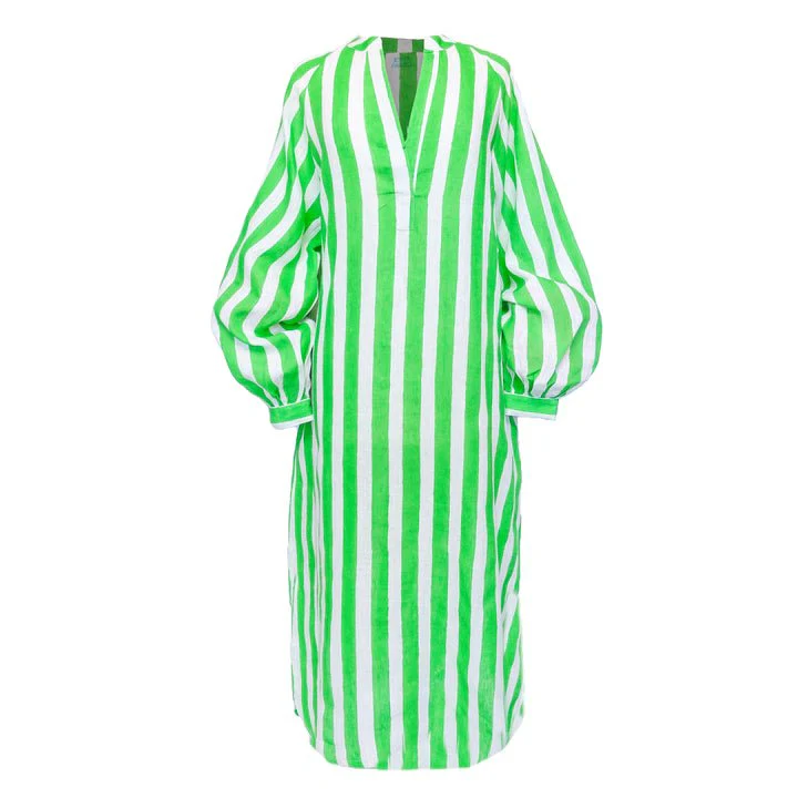 Kate Austin Designs Ruby Dress (Green Cabana Stripe)